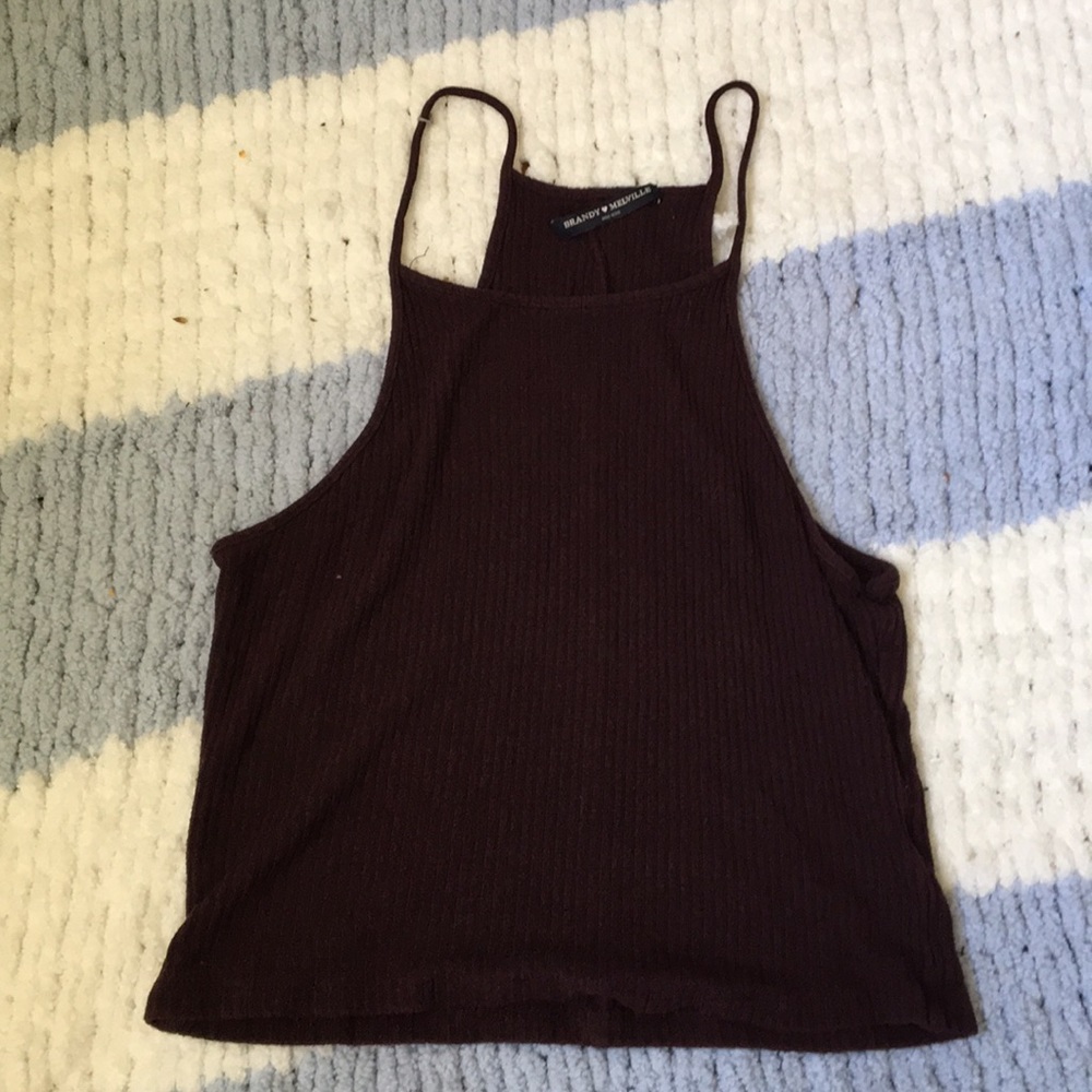 Brandy Melville Ribbed Maroon Tank Top